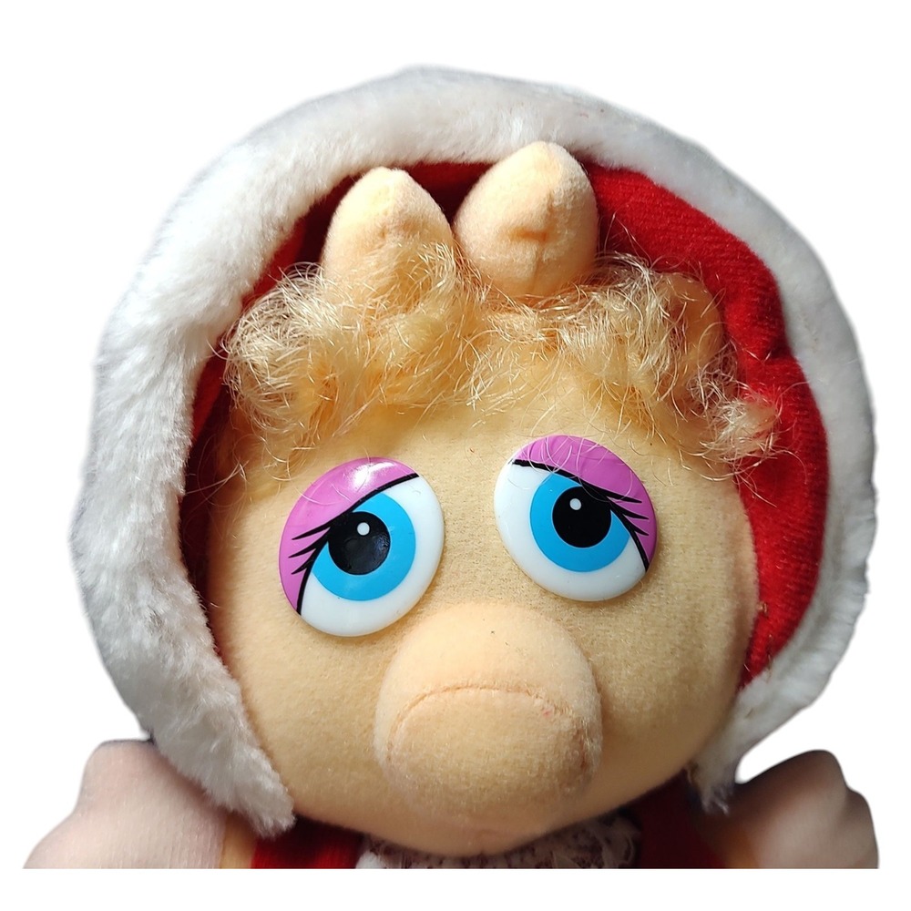 Vintage 1987 Henson‎ Muppets Christmas Baby Miss Piggy Plush Holiday Outfit